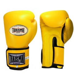 THAISMAI BGLW Longwrist Muay Thai Boxing Gloves Leather Yellow