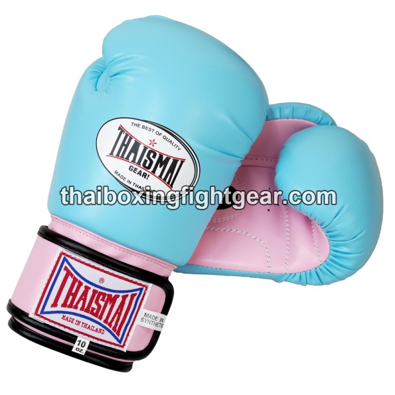 Muay Thai Boxing  Kids Gloves Thaismai BG124 Synthetic Light Blue Pink