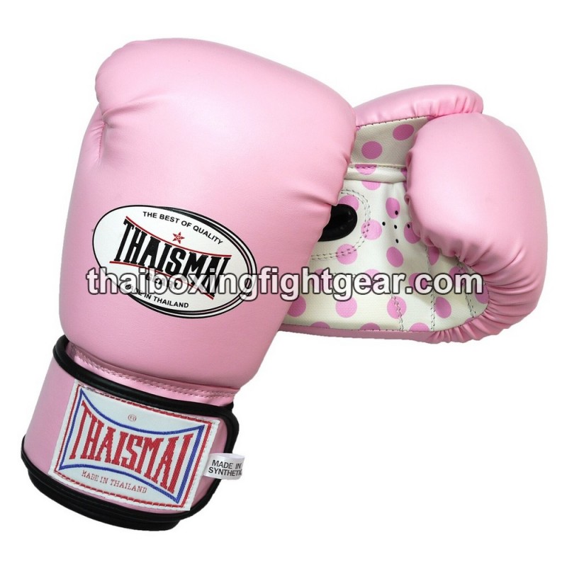 Muay Thai Boxing  Kids Gloves Thaismai BG124 Synthetic Light Pink Dot