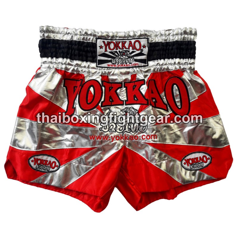 yokkao saenchai muay thai gym boxing short red, affordable and direct from Thailand