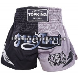Top King Muay Thai Boxing Shorts TKTBS-250 Black Silver