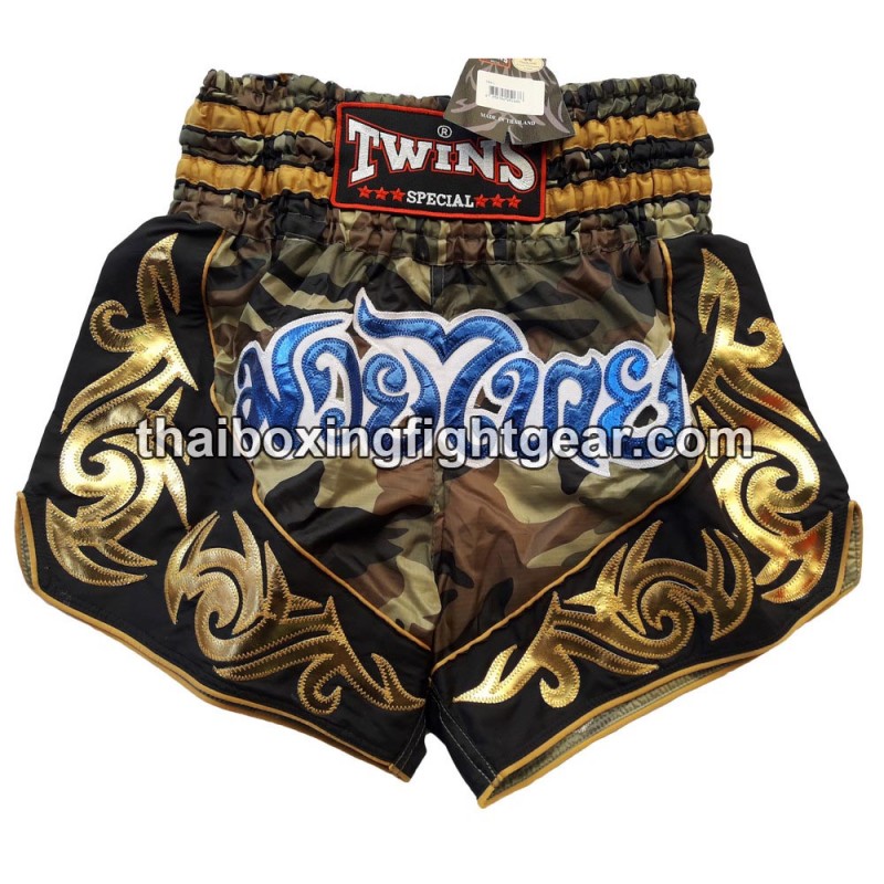 Twins muay thai boxing shorts army camo gold | Shorts