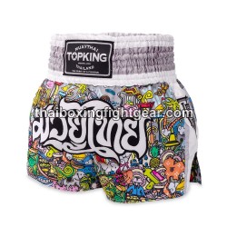 Top King Muay Thai Boxing Shorts TKTBS-263 White