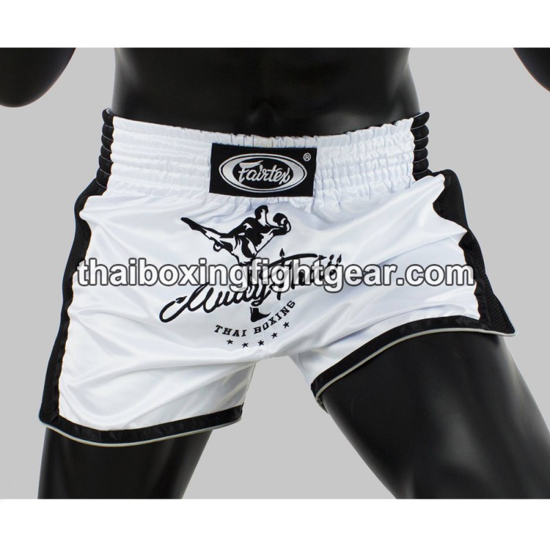 Fairtex NEW boxing short slim cut bs1707 white-satin | Shorts