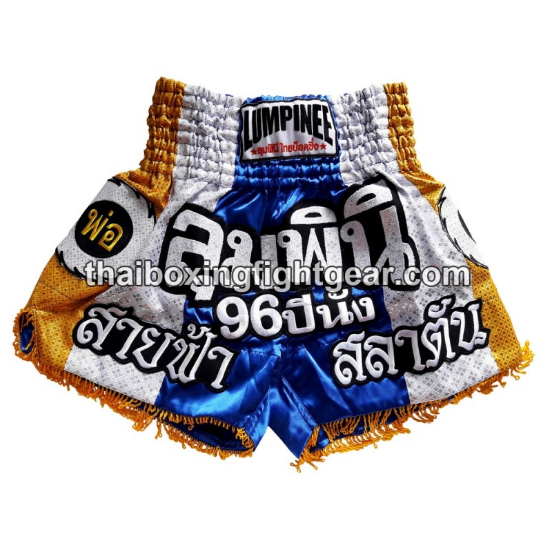 Lumpinee Muay Thai Shorts Blue/Silver | Muay Thai Shorts