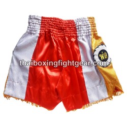 Lumpinee Muay Thai Shorts Red/Sliver | Muay Thai Shorts