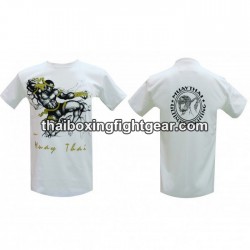 Human Fight T-shirt "JUMPING KNEE-KICK" White | T-shirts