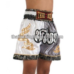 Thai Boxing  Muay Thai Kids Shorts Grey White | Kids