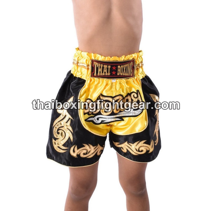 Thai Boxing  Muay Thai Kids Shorts Yellow Black | Kids