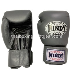 Windy Thaiboxing Gloves BGVH Velcro Gray Black | Gloves