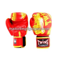 Twins Boxing Gloves Thaiboxing FBGVL3-49 "Dragon" Red | Gloves
