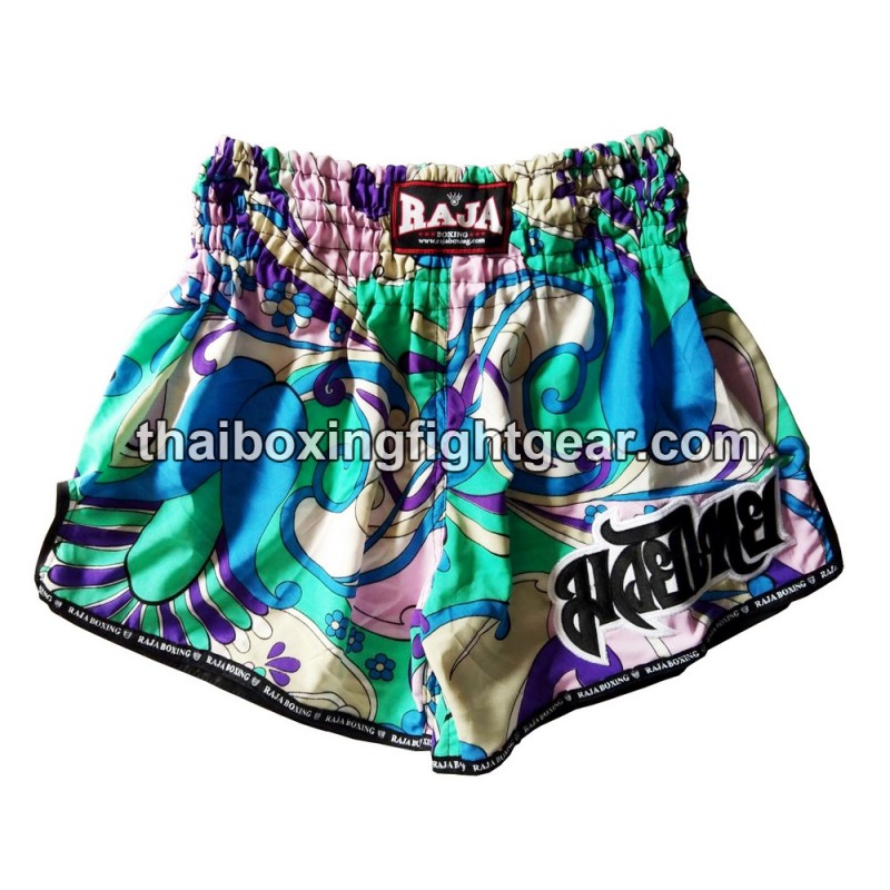 Raja Boxing Muay Thai Boxing Shorts Flower Blue | Muay Thai Shorts