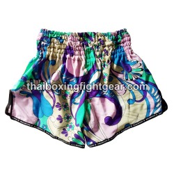 Raja Boxing Muay Thai Boxing Shorts Flower Blue | Muay Thai Shorts