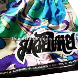 Raja Boxing Muay Thai Boxing Shorts Flower Blue | Muay Thai Shorts