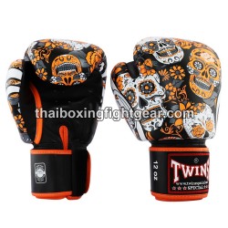 Twins FBGVL3-53  Gloves  MuayThaiboxing Gloves"Skull Orange" | Gloves