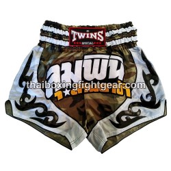 Twins Muay Thai Boxing Shorts Camo White | Shorts