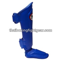 Twins SGL10 Blue Double Padded Leather Shin Pads/Guards | Protections