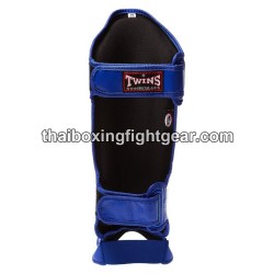 Twins SGL10 Blue Double Padded Leather Shin Pads/Guards | Protections