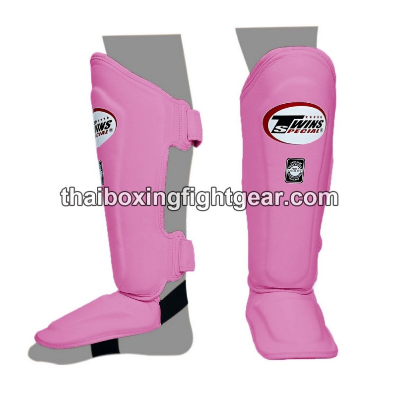 Twins SGL10 Pink Double Padded Leather Shin Pads/Guards | Protections