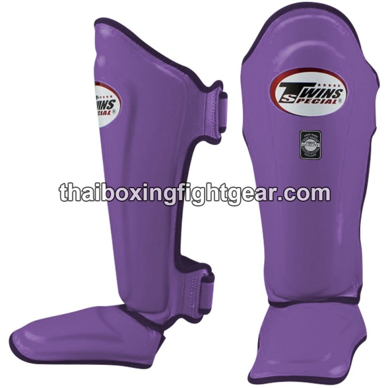 Twins SGL10 Purple Double Padded Leather Shin Pads/Guards | Protections