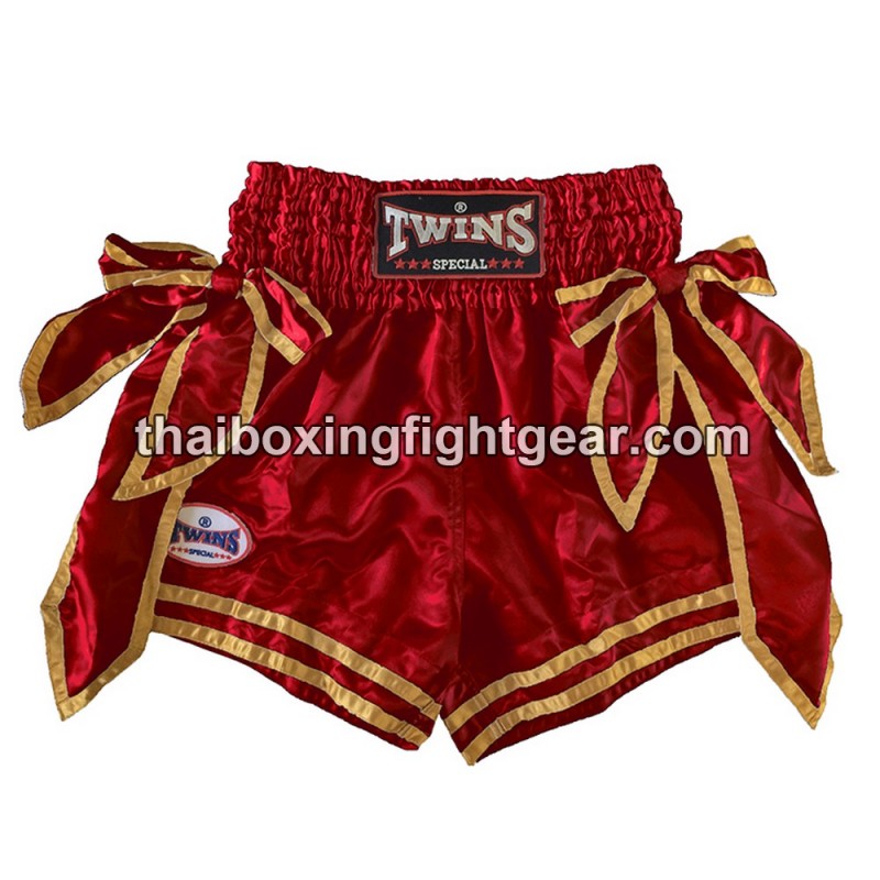 Twins Muay Thai Boxing Shorts Bow-knot Dark Red | Shorts