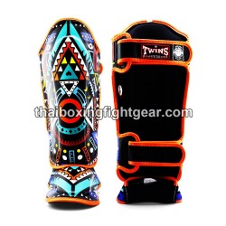 Twins FSGL10-57 Double Padded Leather Shin Pads / Guards "INDIAN" | Protections
