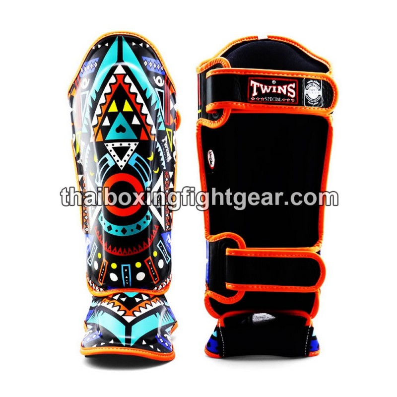 Twins FSGL10-57 Double Padded Leather Shin Pads / Guards "INDIAN" | Protections