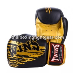 Muay Thai Gloves Twins FBGVL3-TW4 Boxing Glove Black Gold | Gloves