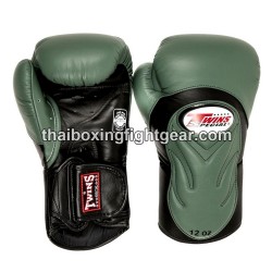 Muay Thai Boxing Gloves Twins BGVL6 Black Olive | Gloves