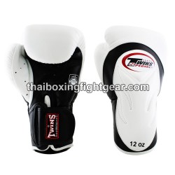 Muay Thai Boxing Gloves Twins BGVL6 Black White | Gloves