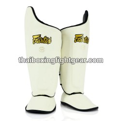 Fairtex SP8 Muay Thai Boxing Shinguards leather White | Shin guards