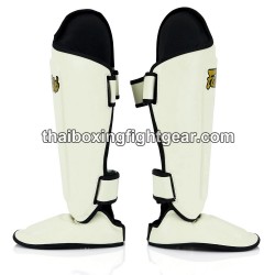 Fairtex SP8 Muay Thai Boxing Shinguards leather White | Shin guards