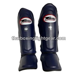 Twins SGL10 Double Padded Leather Shin Pads / Guards "Navy" | Protections