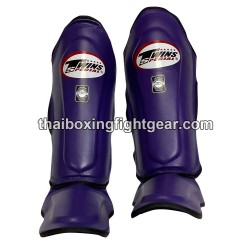 Twins SGL10 Double Padded Leather Shin Pads / Guards "Dark Purple" | Protections