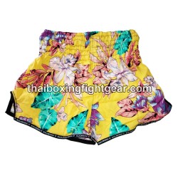 Raja Boxing Muay Thai Boxing Shorts Flower Yellow | Muay Thai Shorts