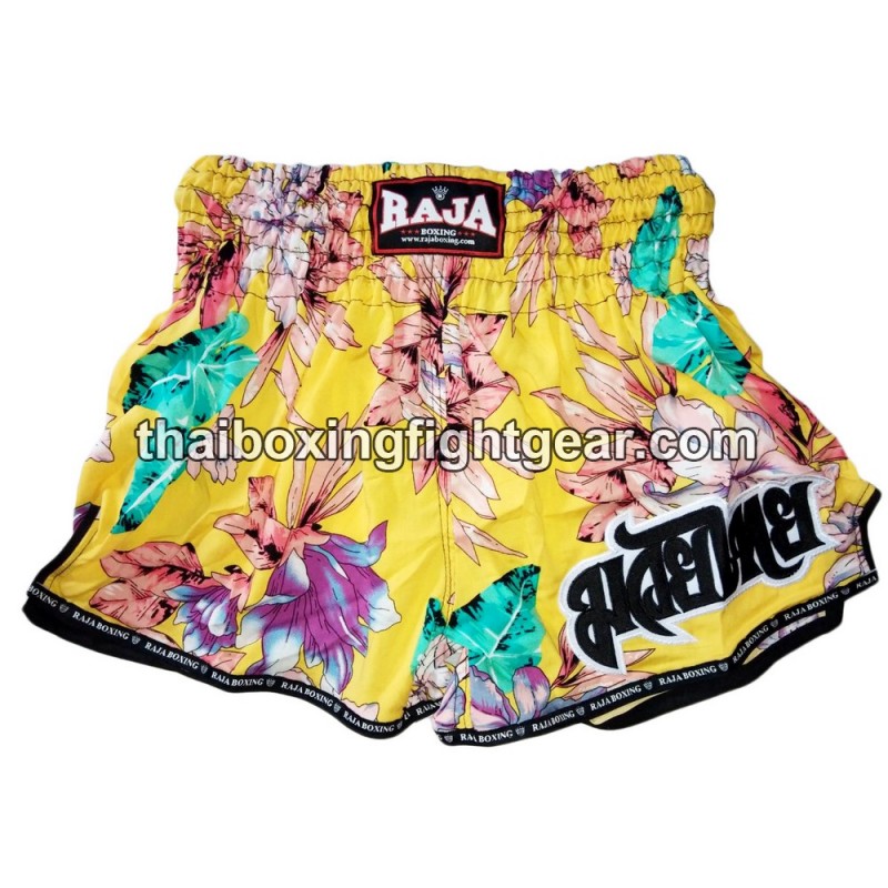 Raja Boxing Muay Thai Boxing Shorts Flower Yellow | Muay Thai Shorts