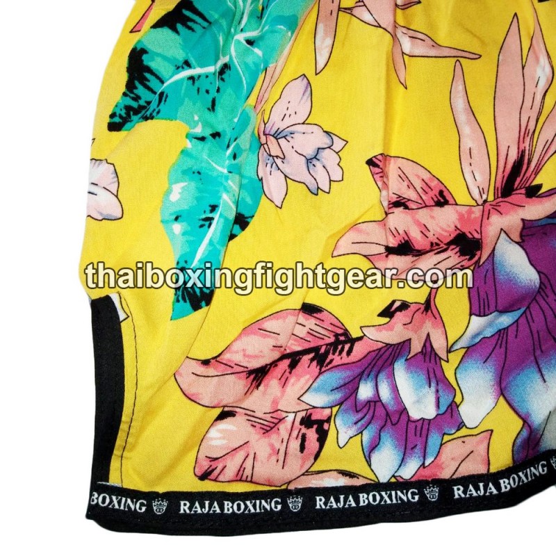 Tropical Hibiscus Flower Hawaiian Print Muay Thai Boxing Shorts main image 1