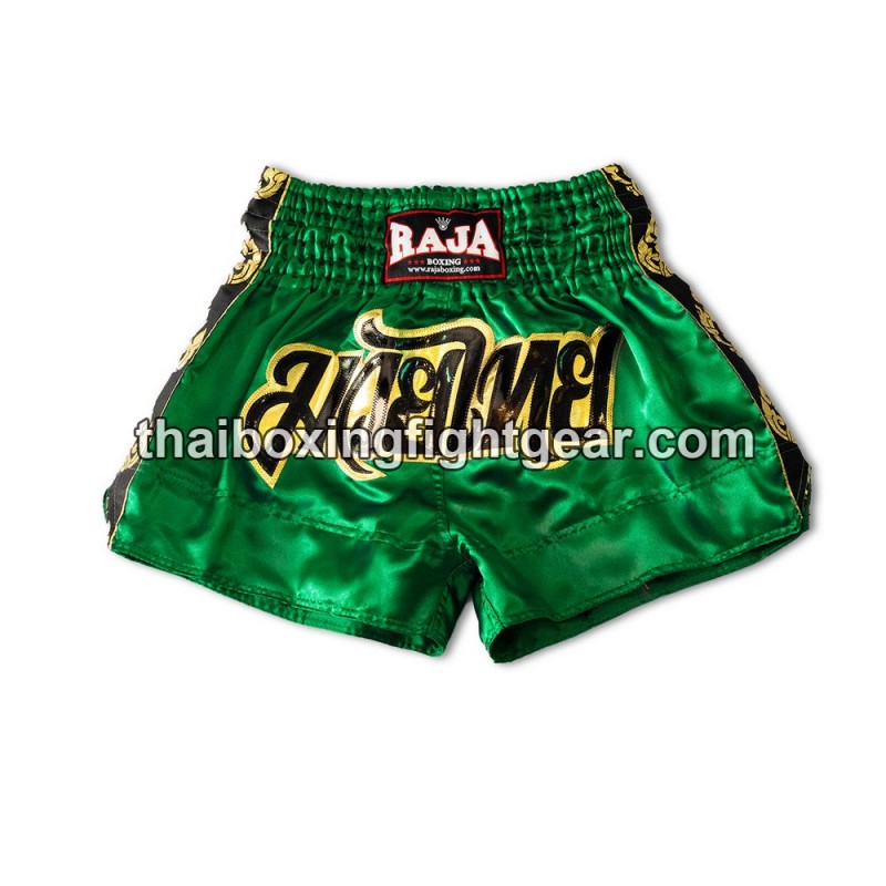 Raja Boxing Muay Thai Boxing Shorts Classic Green | Muay Thai Shorts