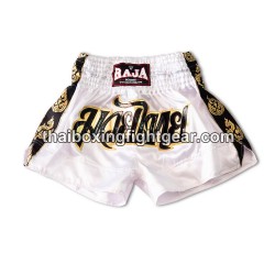 Raja Boxing Muay Thai Boxing Shorts Classic White | Muay Thai Shorts