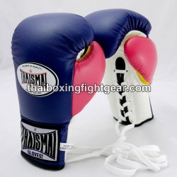 THAISMAI BG121 Muay Thai Boxing Gloves Leather Navy White Yellow Pink | Gloves
