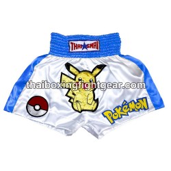 Thaismai Muay Thai Boxing Shorts "Pokemon" White Blue | Shorts