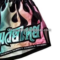 Raja Boxing Muay Thai Boxing Shorts Rainbow Black Raja - 4