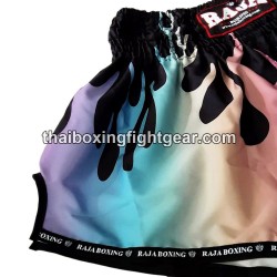 Raja Boxing Muay Thai Boxing Shorts Rainbow Black Raja - 6