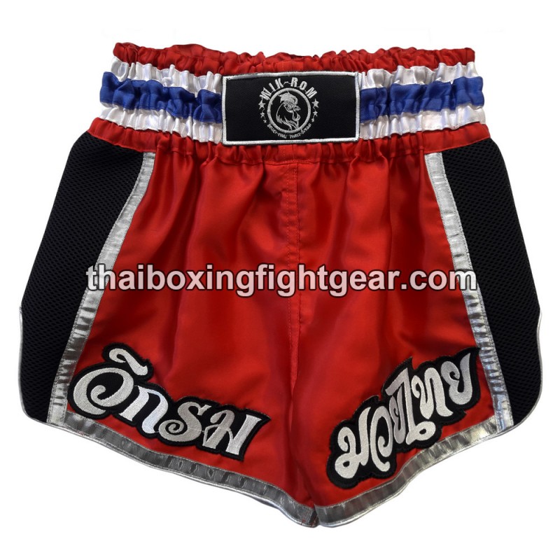 Wik-Rom Muay Thai Boxing Shorts Red / Black | Muay Thai Shorts