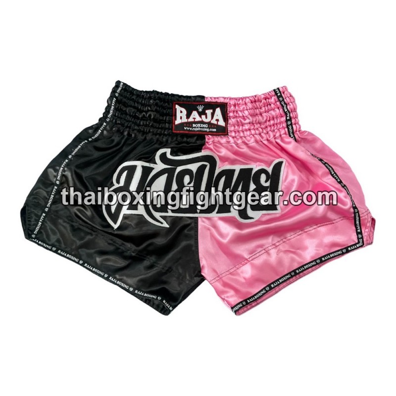 Raja Boxing Muay Thai Boxing Shorts Bi-Color Black Pink Raja - 1