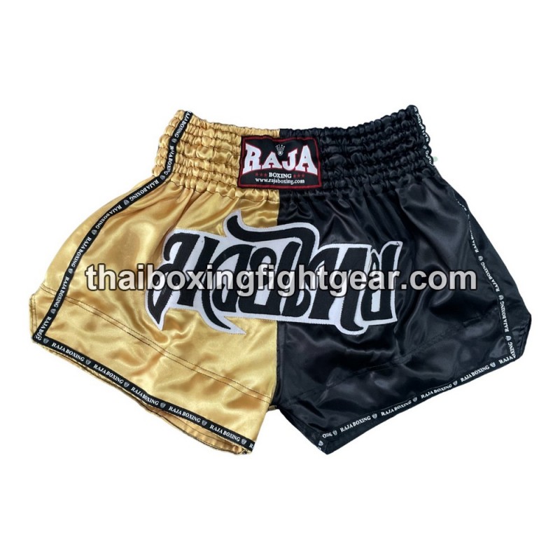 Raja Boxing Muay Thai Boxing Shorts Bi-Color Gold Black Raja - 1