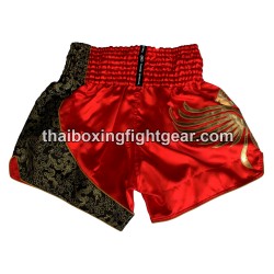 Twins Muay Thai Boxing Shorts Satin Red Gold | Muay Thai Shorts