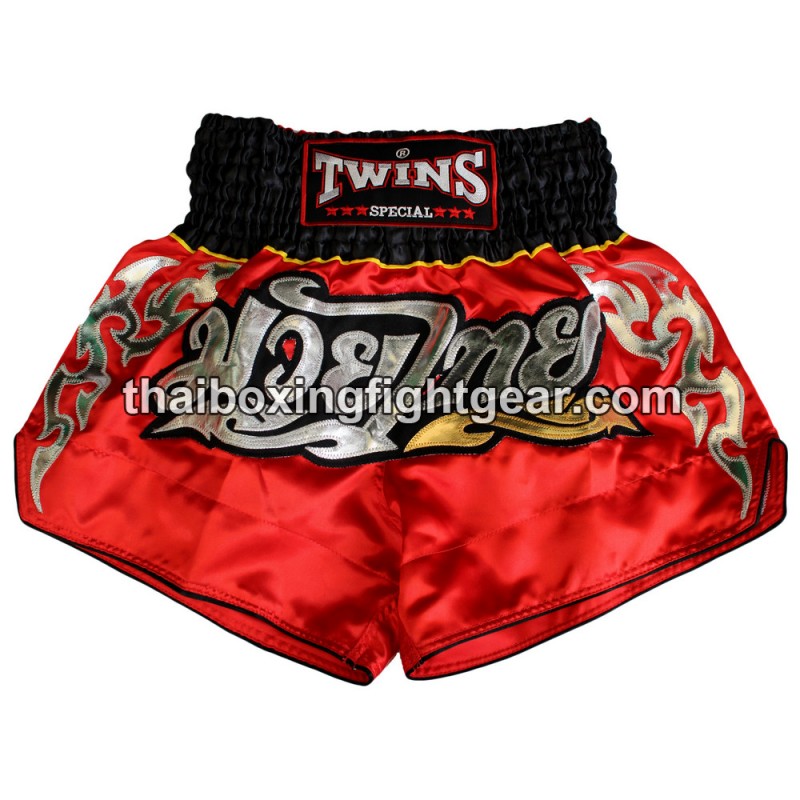 Twins Muay Thai Boxing Shorts Satin Red, affordable and direct from Thailand