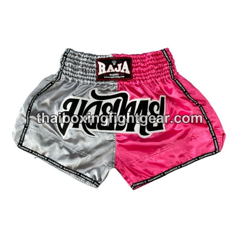 Raja Boxing Muay Thai Boxing Shorts Bi-Color Silver Pink Raja - 1