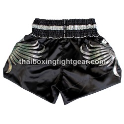 Twins Muay Thai Boxing Shorts Satin Black/Silver | Muay Thai Shorts